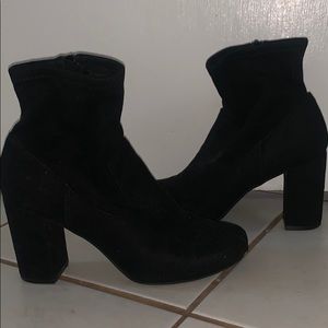 Black booties with zipper